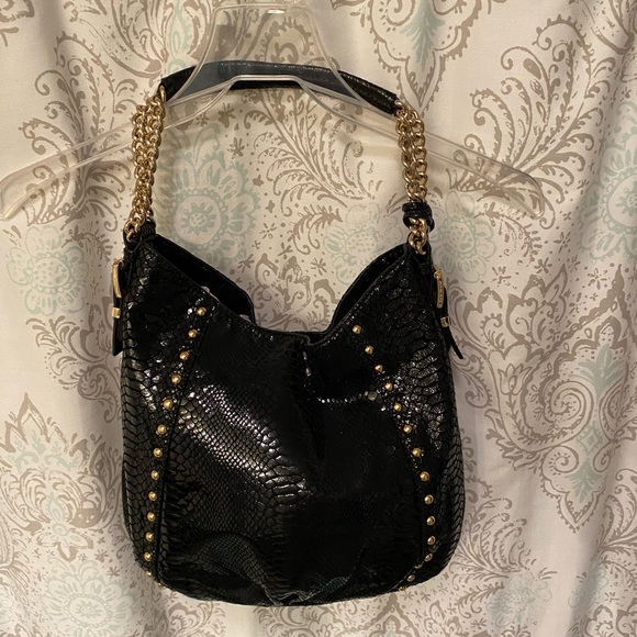 Michael Kors black shiny snakeskin purse - Picture 3 of 7